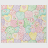 Pastel Floral Patchwork Picnic Pattern (4) Geschenkpapier (Flach)