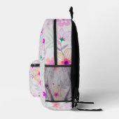 Pastel Floral Pattern Aesthetic School Backpack Bedruckter Rucksack (Rechts)