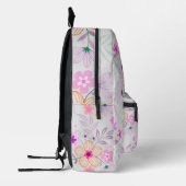 Pastel Floral Pattern Aesthetic School Backpack Bedruckter Rucksack (Links)