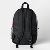 Pastel Floral Pattern Aesthetic School Backpack Bedruckter Rucksack (Rückseite)