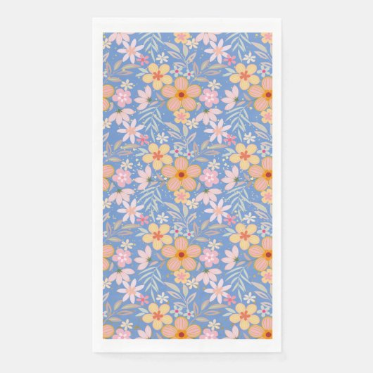 Pastel Floral pattern C01 Lblue BG Serviette (Vorderseite)