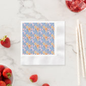Pastel Floral pattern C01 Lblue BG Serviette (Beispiel)