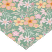 Pastel Floral pattern C01 LGreen BG Tischdecke (Schrägansicht)