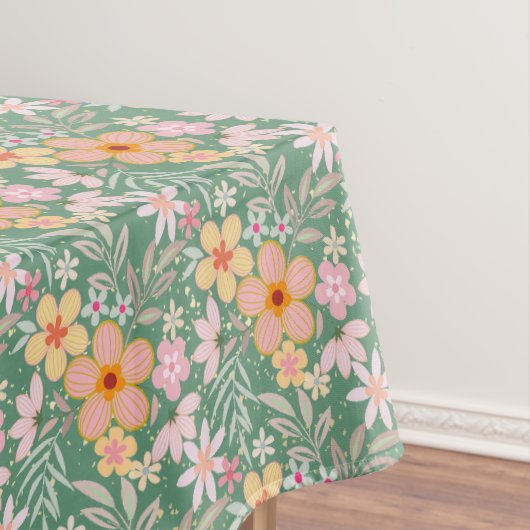 Pastel Floral pattern C01 LGreen BG Tischdecke (Beispiel)