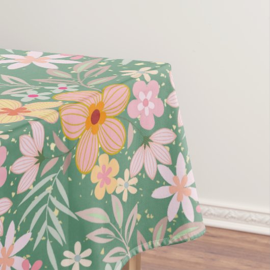 Pastel Floral pattern C01 LGreen BG Tischdecke (Beispiel)
