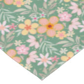 Pastel Floral pattern C01 LGreen BG Tischdecke (Schrägansicht)