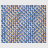 Pastel Floral pattern C03.bw Blue BG Geschenkpapier (Flach)