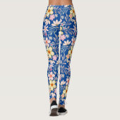 Pastel Floral pattern C03.bw Blue BG Leggings (Rückseite)