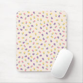 Pastel Floral Pattern – Cute Yellow, Pink & Purple Mousepad (Mit Mouse)