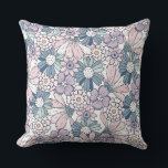 Pastel Floral Pattern  Kissen<br><div class="desc">Beautiful decorative throw pillow featuring a soft pastel wildflower pattern with daisies and delicate botanical flowers. This charming floral cushion adds a cozy cottagecore aesthetic to living rooms, bedrooms, dorm rooms, and farmhouse interiors. Perfect for spring and summer decor, flower lovers, and anyone who enjoys soft botanical patterns and pastel...</div>