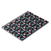Pastel Floral Pattern on Black Background | Cute D Notizblock (Linke Seite)