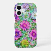 Pastel Floral Pattern Phone Case iPhone 16 Hülle (Rückseite)