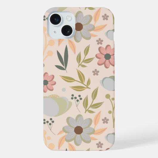 Pastel Floral Pattern– Soft Aesthetic Flower iPhone Hülle (Rückseite)