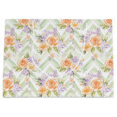Pastel Floral Peach Lavender Sage Chevron Birthday Große Geschenktüte (Vorderseite)