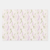 Pastel Floral Pink Lavender Elegante Bridal Weddin Geschenkpapier Set (Vorderseite 3)