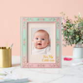 Pastel Floral Pink Mint Picture Frame Acrylschild (Hochzeit)