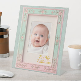 Pastel Floral Pink Mint Picture Frame Sockelschild