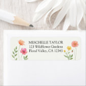 Pastel Floral Pink Orange Wedding Flowers Address (Insitu)