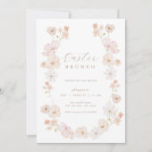 Pastel Floral Pink Pfirsichpfirsich Einladung (Vorderseite)