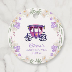 Pastel Floral Princess Carriage Girl Babydusche Geschenkanhänger
