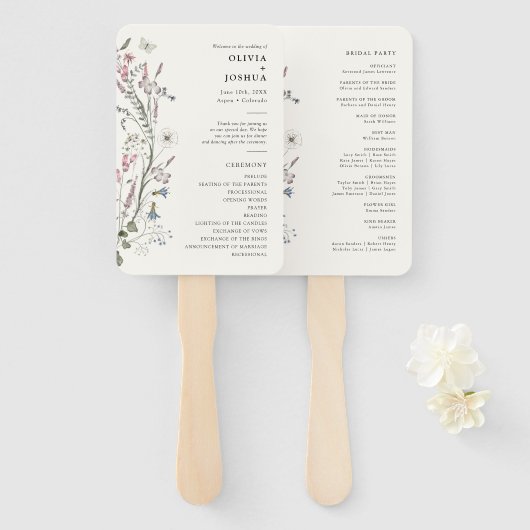 Pastel Floral Programm Fächer (Vorne und Hinten)