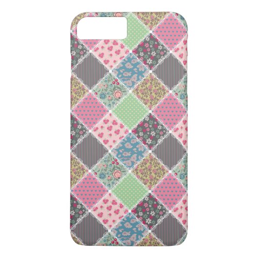 Pastel Floral Quilt Square Case-Mate iPhone Hülle (Rückseite)