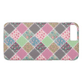 Pastel Floral Quilt Square Case-Mate iPhone Hülle (Rückseite (Horizontal))