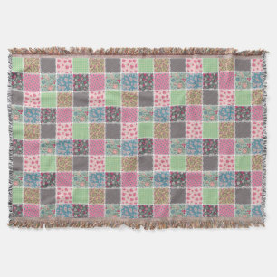 Pastel Floral Quilt Square Decke