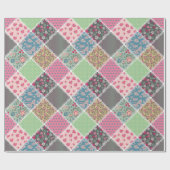 Pastel Floral Quilt Square Geschenkpapier (Flach)