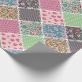Pastel Floral Quilt Square Geschenkpapier (Ecke)