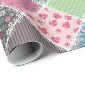 Pastel Floral Quilt Square Geschenkpapier (Rolleneckpunkt)