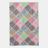Pastel Floral Quilt Square Geschirrtuch (Vertikal)