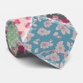 Pastel Floral Quilt Square Krawatte (Gerollt)