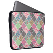 Pastel Floral Quilt Square Laptopschutzhülle (Vorne Rechts)