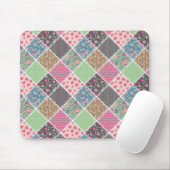 Pastel Floral Quilt Square Mousepad (Mit Mouse)