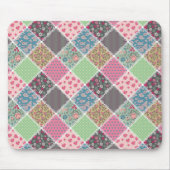 Pastel Floral Quilt Square Mousepad (Vorne)
