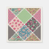 Pastel Floral Quilt Square Serviette (Vorderseite)