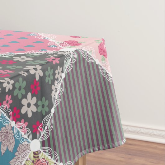 Pastel Floral Quilt Square Tischdecke (Beispiel)