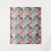 Pastel Floral Quilt Square Wandteppich (Vorderseite)