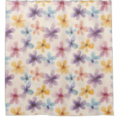 Pastel Floral Retro Hippie Blume Duschvorhang (Vorderseite)