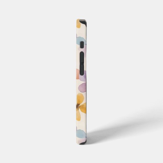 Pastel Floral Retro Hippie Blume iPhone Hülle (Linke Seite)