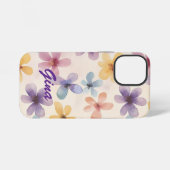 Pastel Floral Retro Hippie Blume iPhone Hülle (Rückseite (Horizontal))