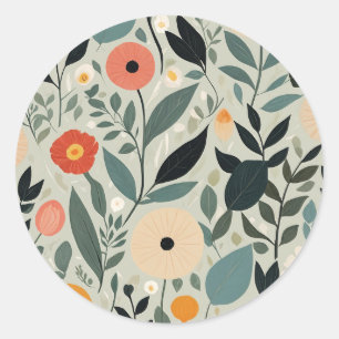 Pastel Floral Reverie Runder Aufkleber