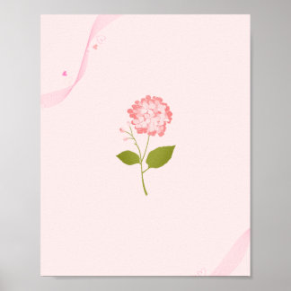 Pastel Floral Ribbon Poster - Soft Girl Ästhetik