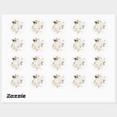 Pastel Floral Runder Aufkleber (Blatt)