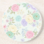 Pastel Floral Sandstone Untersetzer (Vorne)