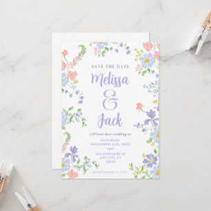 Pastel Floral Save the Date Einladung