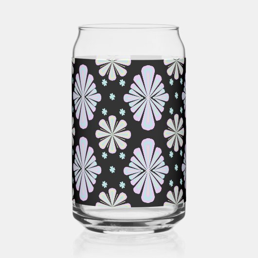 Pastel floral shapes on a black background dosenglas (Vorderseite)