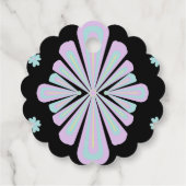 Pastel floral shapes on a black background geschenkanhänger (Rückseite)