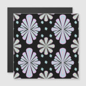 Pastel floral shapes on a black background magneteinladung (Vorne/Hinten)